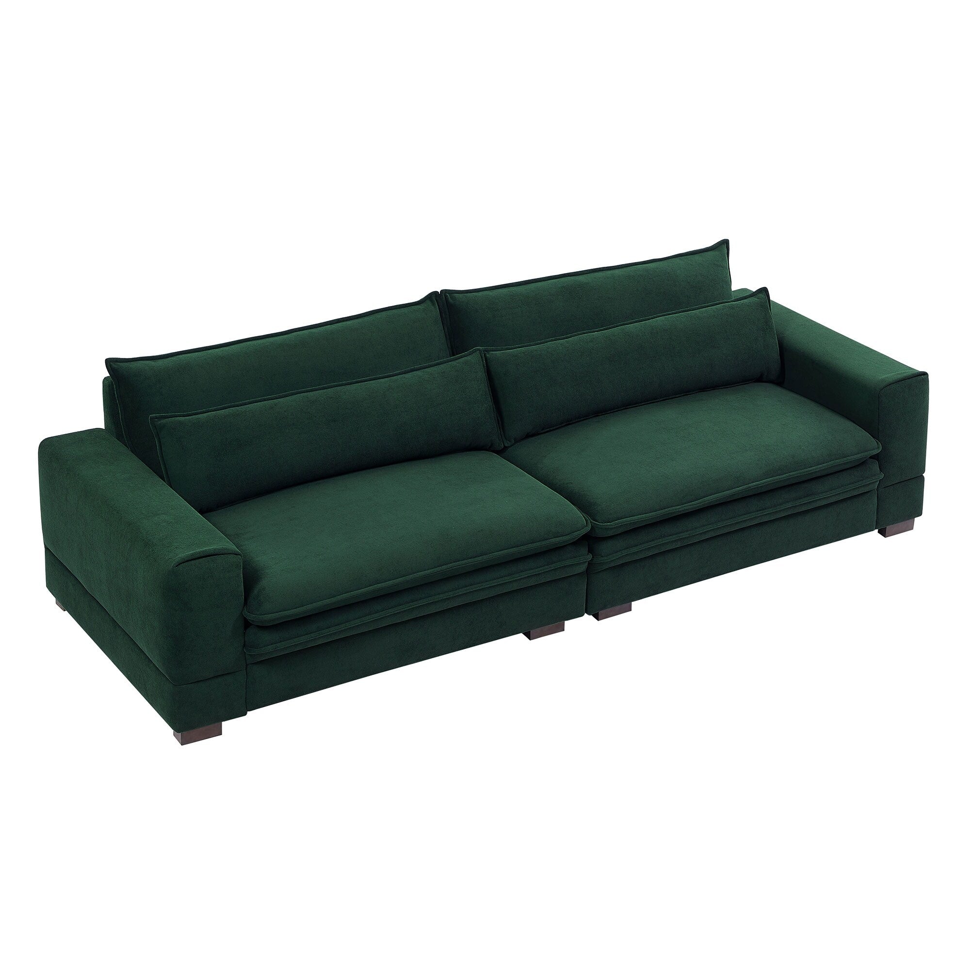 104.72 Mid-Century Modern Fabric Sofa with Solid Wood Legs