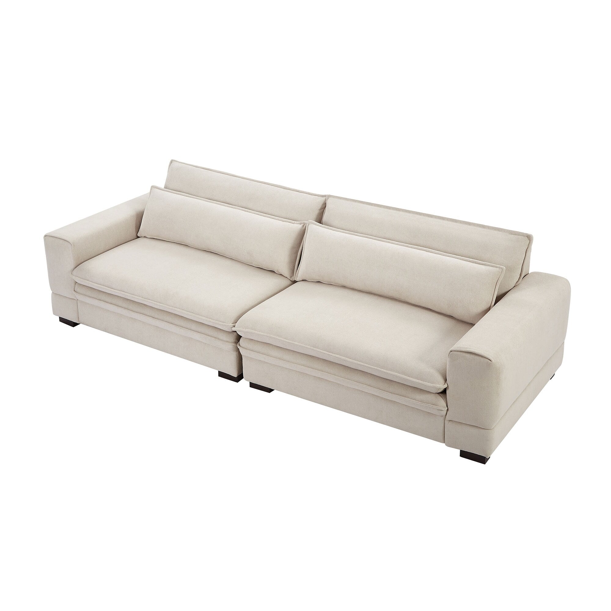 104.72 Mid-Century Modern Fabric Sofa with Solid Wood Legs