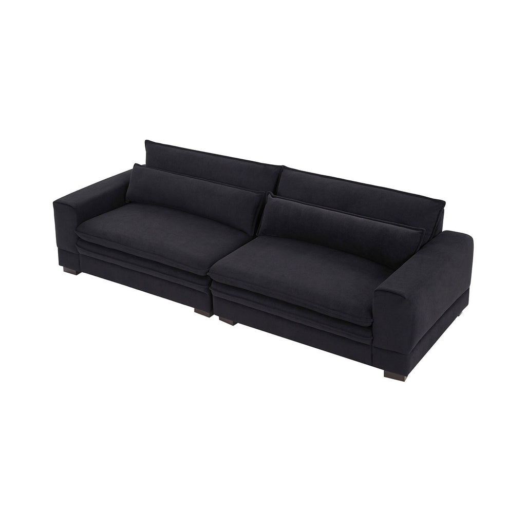 104.72 Mid-Century Modern Fabric Sofa with Solid Wood Legs