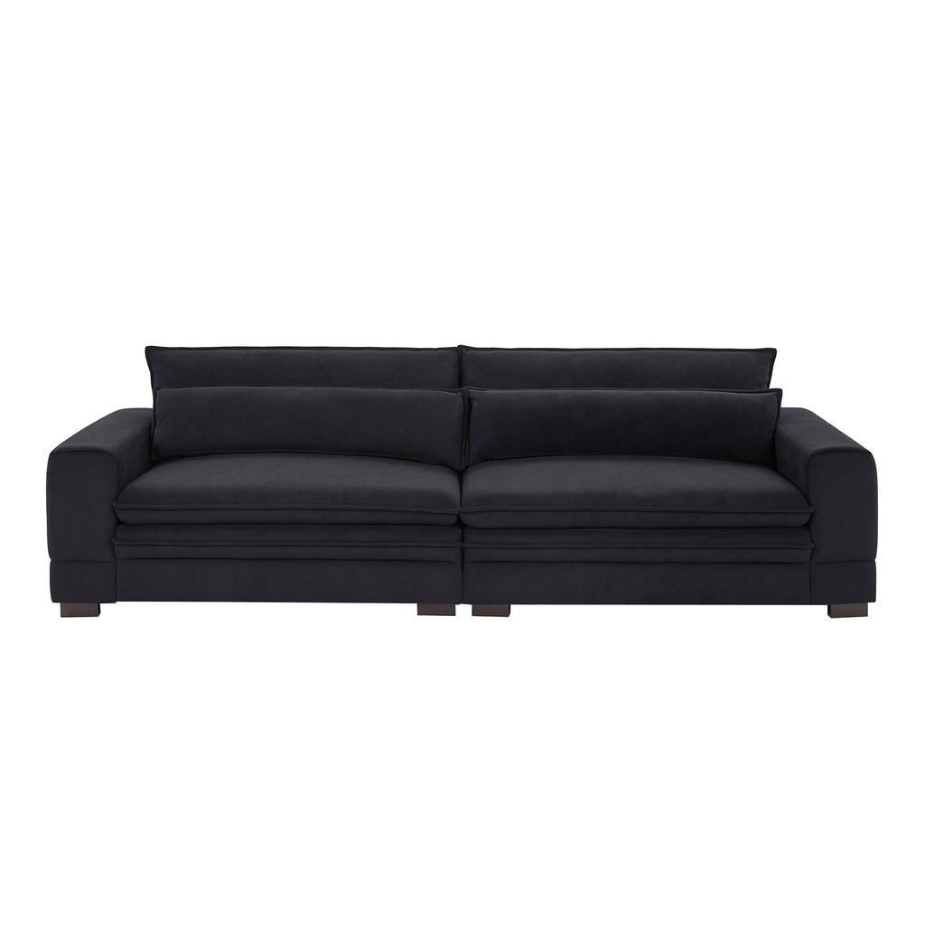 104.72 Mid-Century Modern Fabric Sofa with Solid Wood Legs