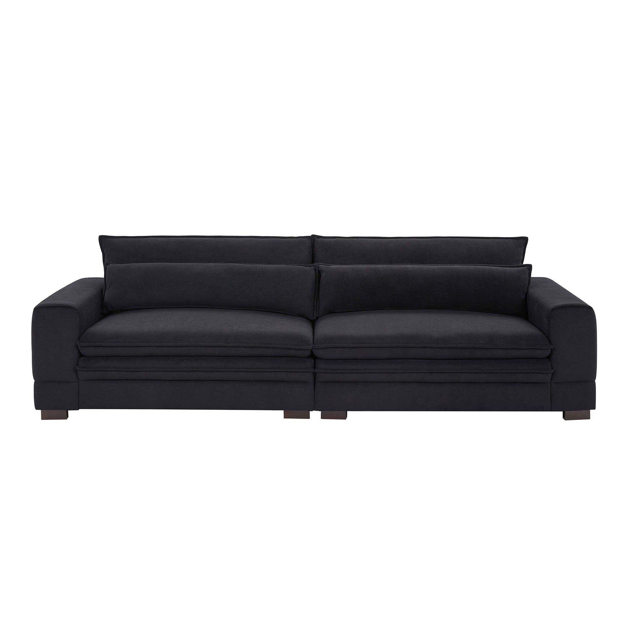 104.72 Mid-Century Modern Fabric Sofa with Solid Wood Legs