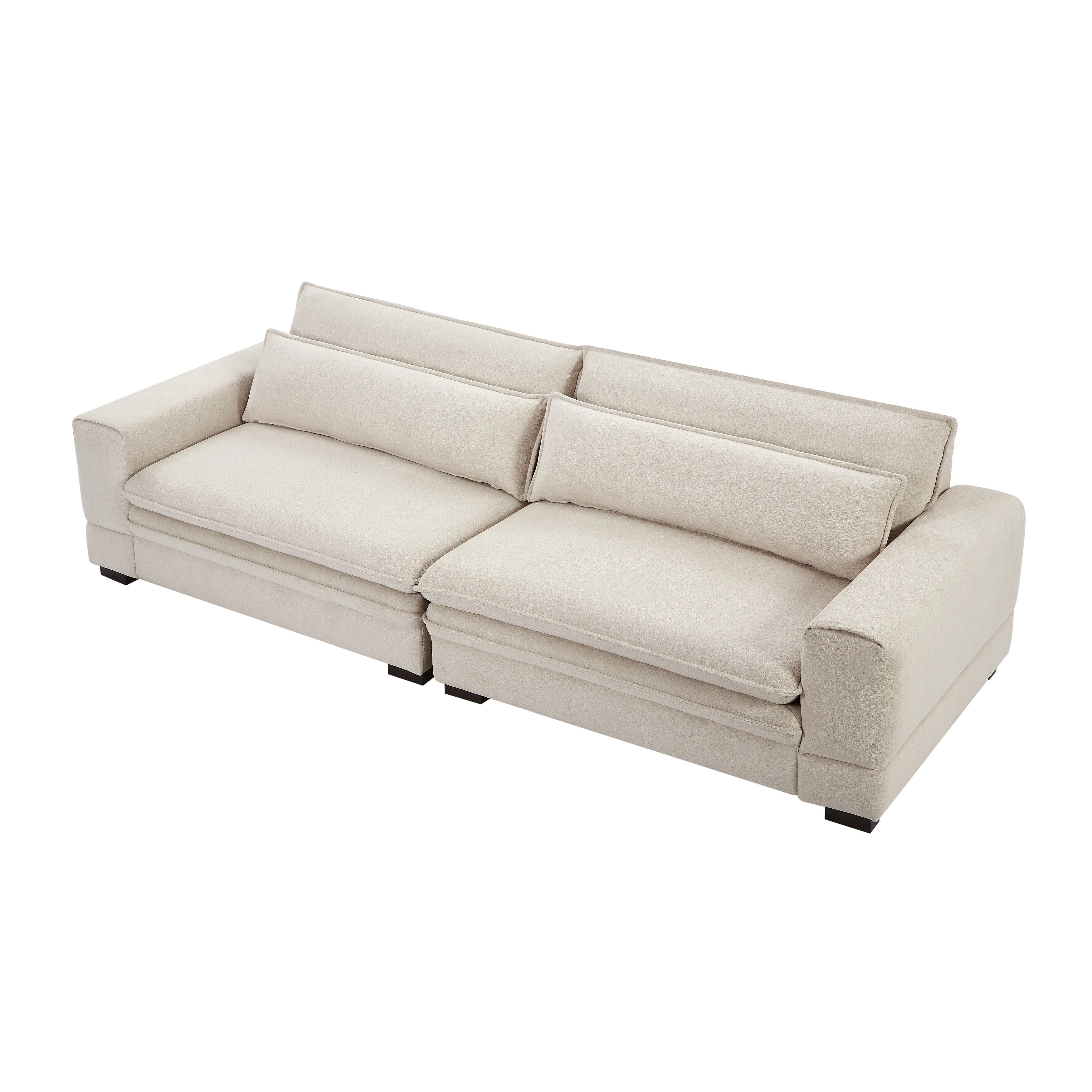 104.72 Mid-Century Modern Fabric Sofa with Solid Wood Legs