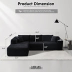104 L-Shape Cloud Sectional Sofa - Modular Deep Seat Couch for Living Room & Bedroom, No Assembly