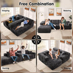 104 L-Shape Cloud Sectional Sofa - Modular Deep Seat Couch for Living Room & Bedroom, No Assembly