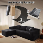 104 L-Shape Cloud Sectional Sofa - Modular Deep Seat Couch for Living Room & Bedroom, No Assembly