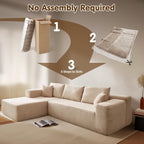 104 L-Shape Cloud Sectional Sofa - Modular Deep Seat Couch for Living Room & Bedroom, No Assembly