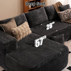 104 L-Shape Cloud Sectional Sofa - Modular Deep Seat Couch for Living Room & Bedroom, No Assembly