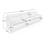 105.9 Chenille 4-Seater Sofa with ergonomic, wooden base,high - resilience sponge for Living Room