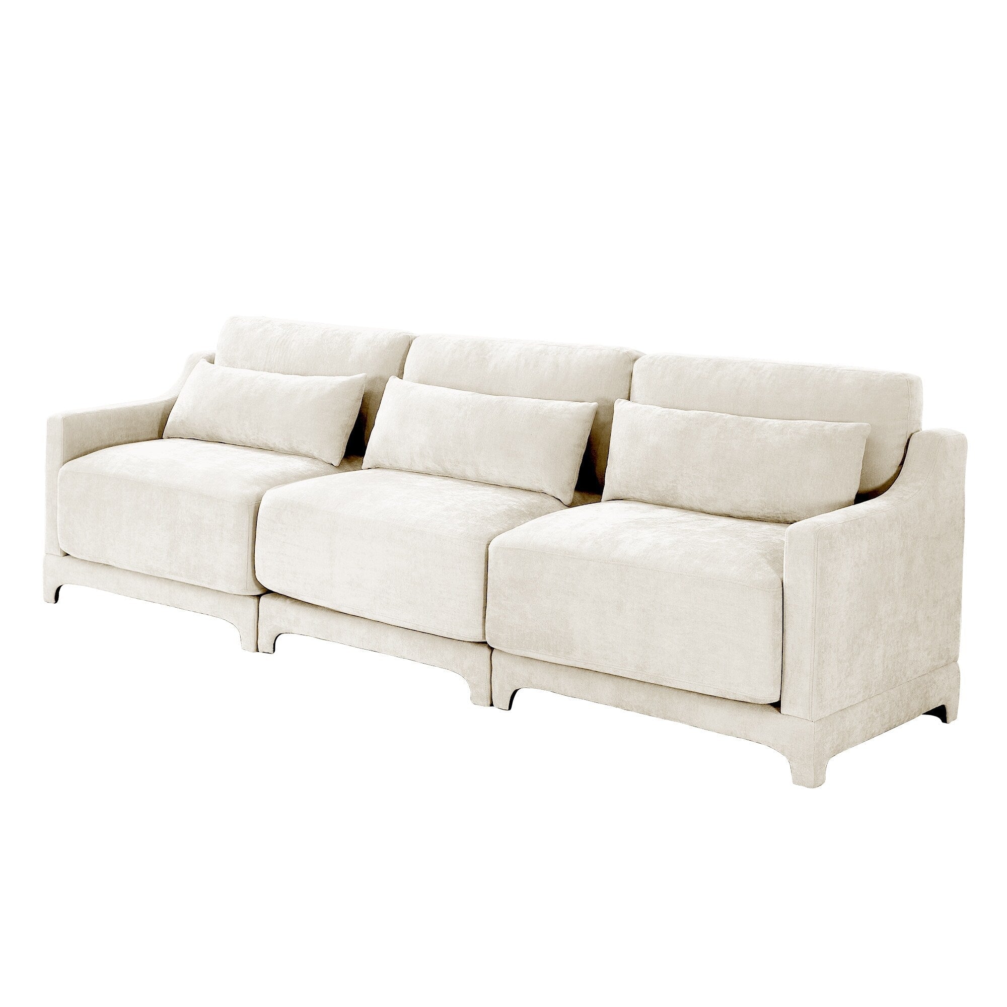 105.9 Chenille 4-Seater Sofa with ergonomic, wooden base,high - resilience sponge for Living Room