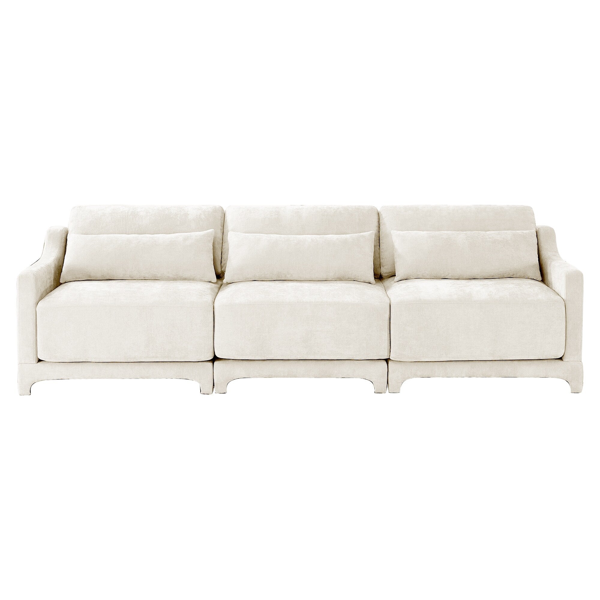 105.9 Chenille 4-Seater Sofa with ergonomic, wooden base,high - resilience sponge for Living Room