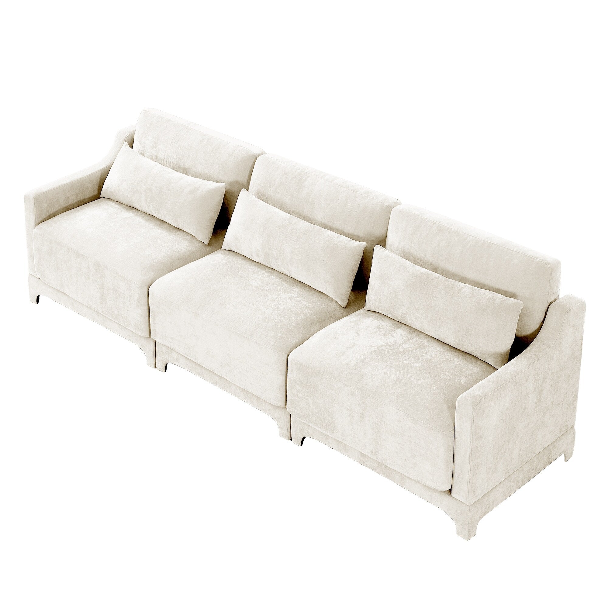 105.9 Chenille 4-Seater Sofa with ergonomic, wooden base,high - resilience sponge for Living Room