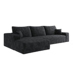 107-Inch Modular Corduroy Sectional Sofa with Chaise and Deep Seating for Living Room Bedroom