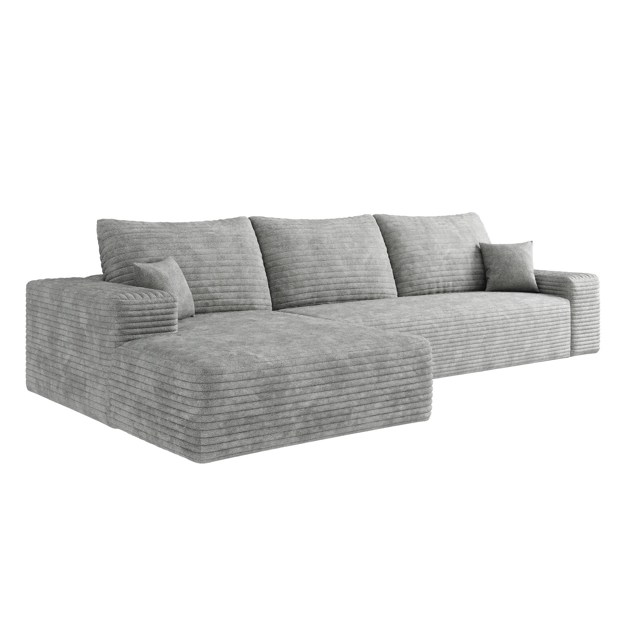 107-Inch Modular Corduroy Sectional Sofa with Chaise and Deep Seating for Living Room Bedroom