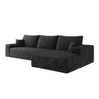 107-Inch Modular Corduroy Sectional Sofa with Chaise and Deep Seating for Living Room Bedroom
