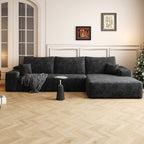 107-Inch Modular Corduroy Sectional Sofa with Chaise and Deep Seating for Living Room Bedroom