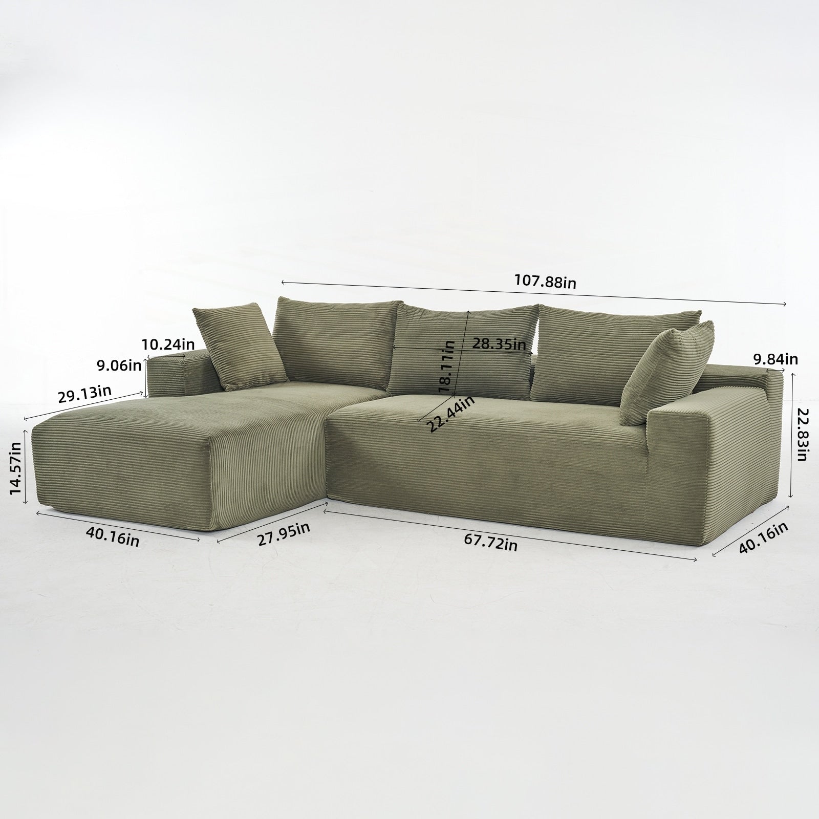 108X68 inch extra-deep modular sofa