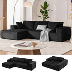 108 Modular Cloud Sectional Sofa - Deep Seat L-Shape Couch with Chaise, Upholstered Living Room & Bedroom Sofa