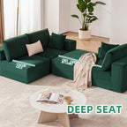 108 Modular Cloud Sectional Sofa - Deep Seat L-Shape Couch with Chaise, Upholstered Living Room & Bedroom Sofa