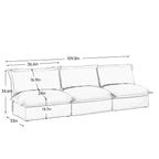 109.8 Chenille Armless 3-Seater Sofa for living room and bedroom