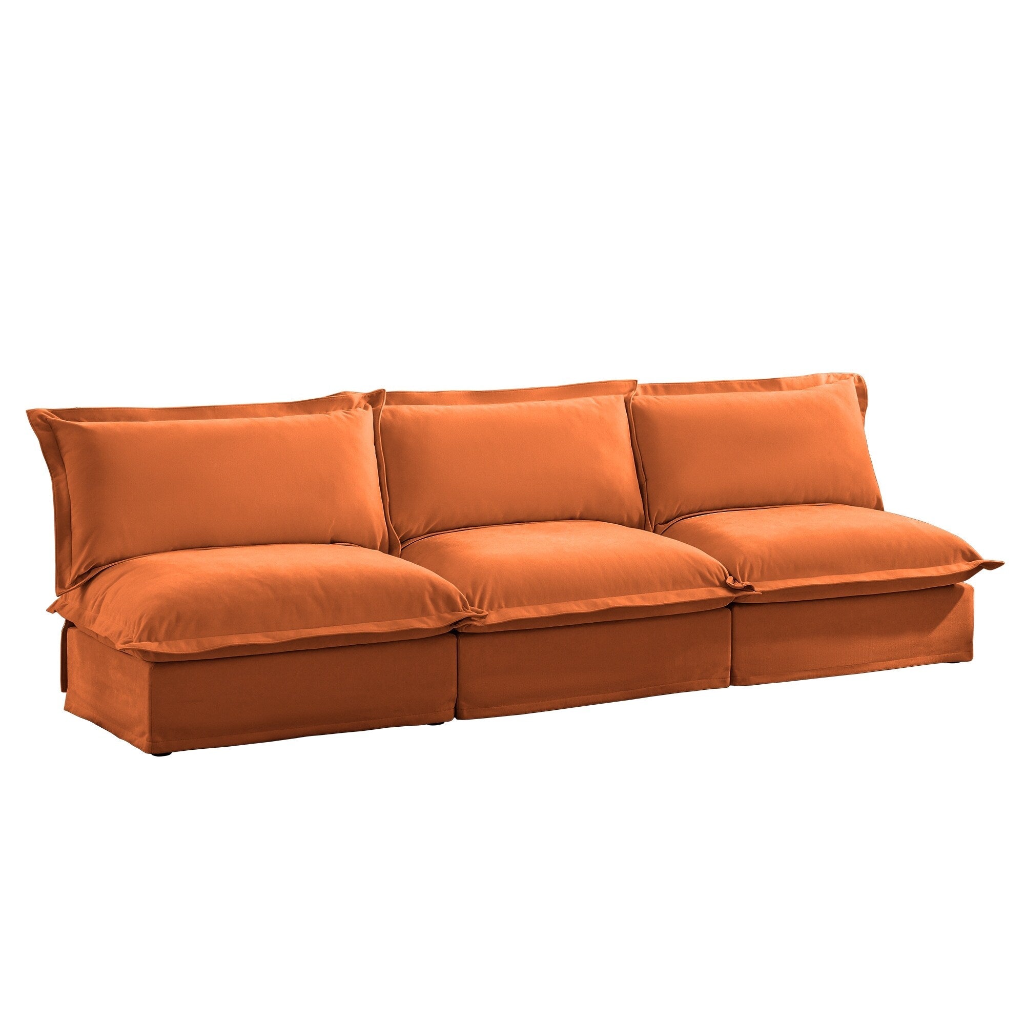 109.8 Chenille Armless 3-Seater Sofa for living room and bedroom