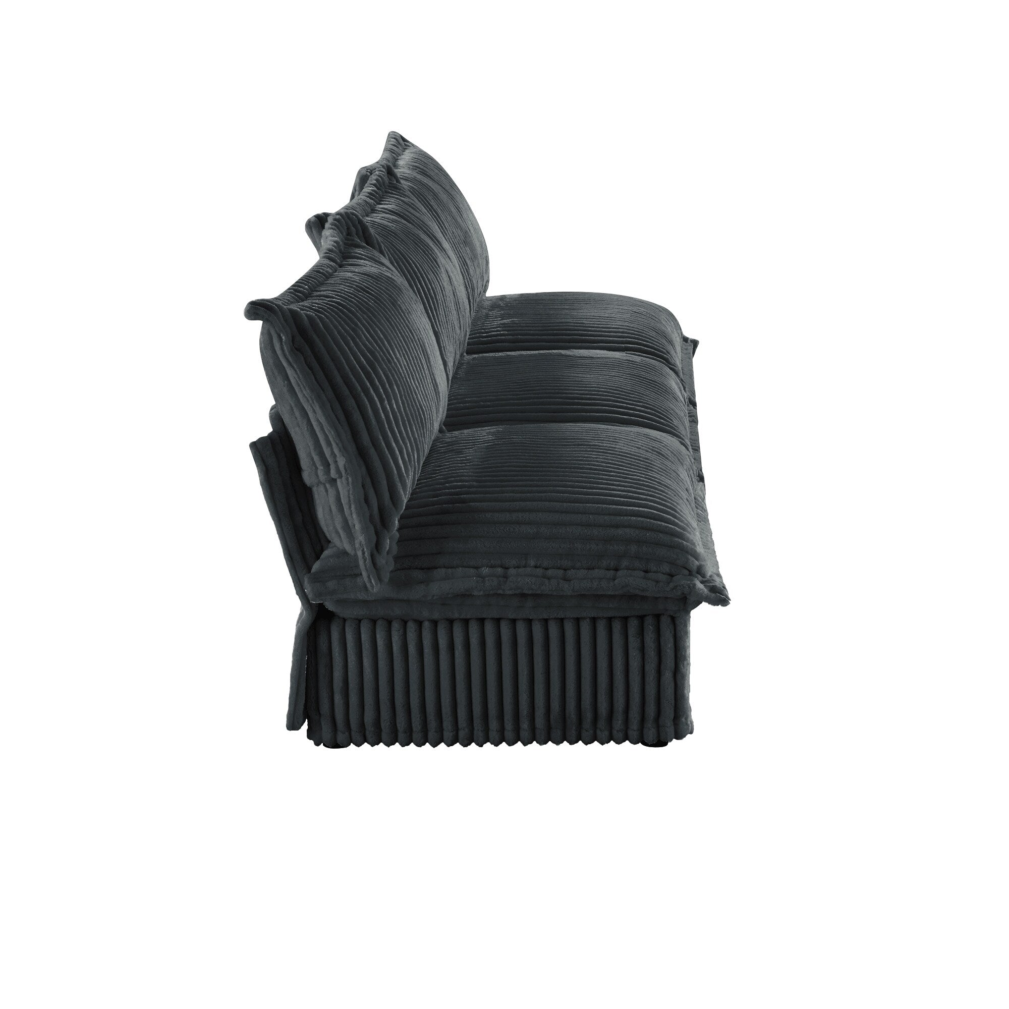 109.8 Corduroy Armless 3-Seater Sofa for living room and bedroom