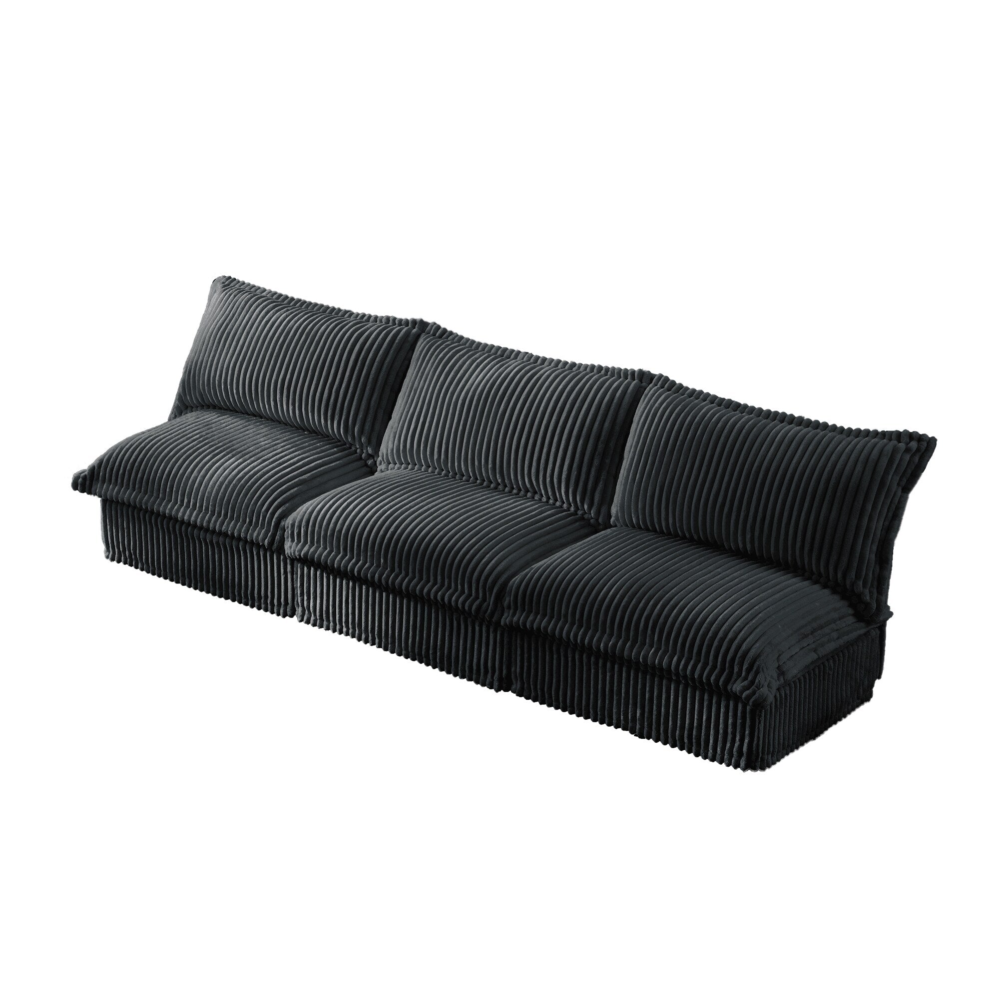 109.8 Corduroy Armless 3-Seater Sofa for living room and bedroom