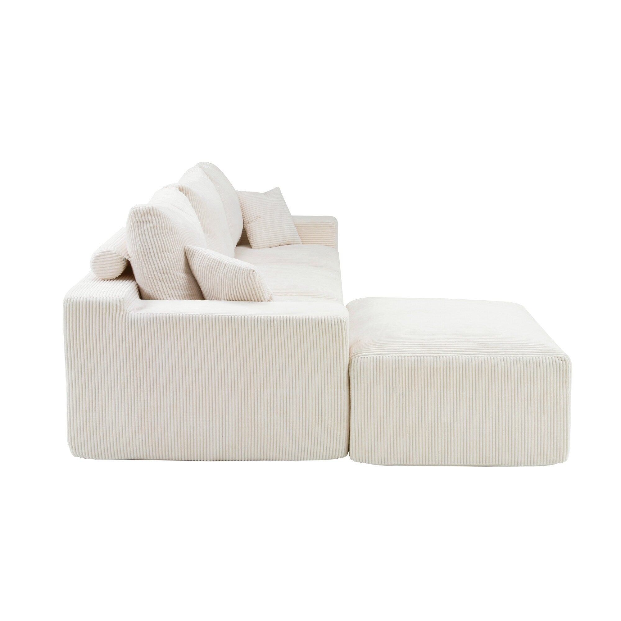 110 L-Shaped Sectional Sofa, Full-Compression 3-Seater Cloud Couch with Chaise