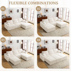 110 L-Shaped Sectional Sofa, Full-Compression 3-Seater Cloud Couch with Chaise