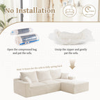 110 L-Shaped Sectional Sofa, Full-Compression 3-Seater Cloud Couch with Chaise