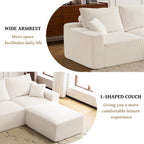 110 L-Shaped Sectional Sofa, Full-Compression 3-Seater Cloud Couch with Chaise