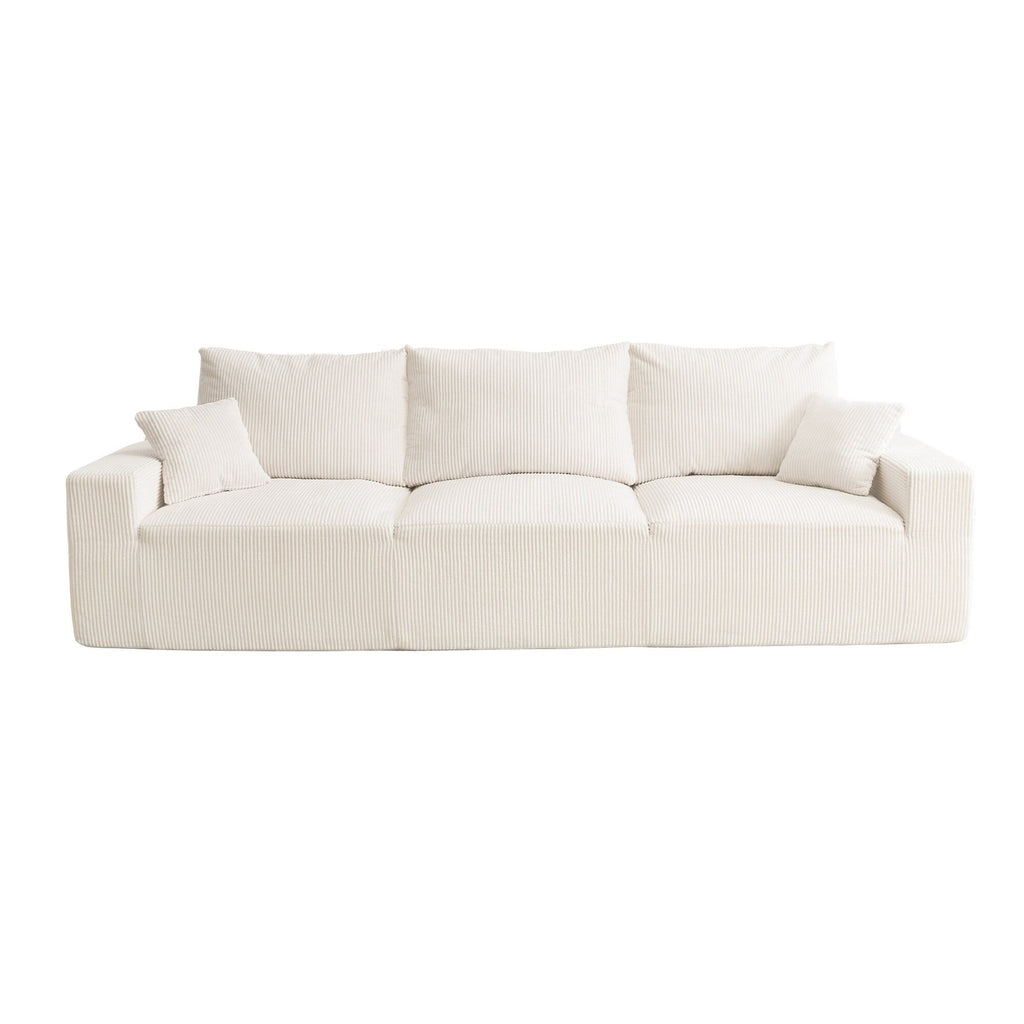 110 Corduroy 4-Seater Sofa,Slow-Recovery Foam (72hr Expansion, No Assembly Required)