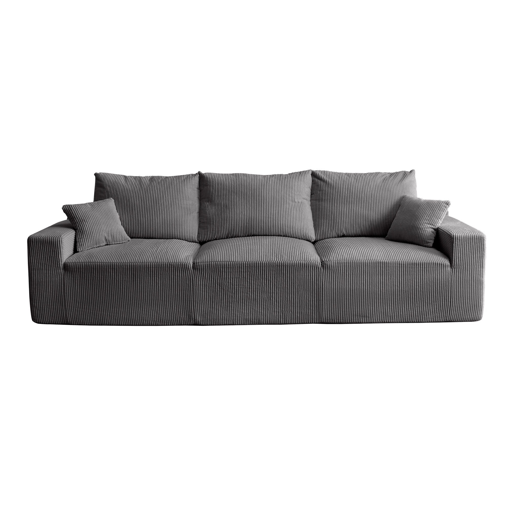 110 Corduroy 4-Seater Sofa,Slow-Recovery Foam (72hr Expansion, No Assembly Required)