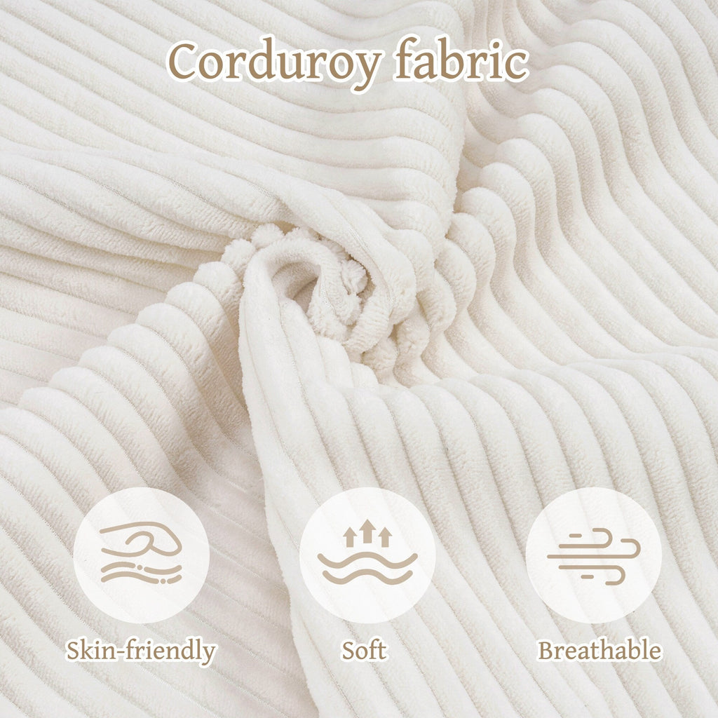 110 Corduroy 4-Seater Sofa,Slow-Recovery Foam (72hr Expansion, No Assembly Required)