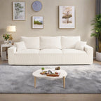 110 Corduroy 4-Seater Sofa,Slow-Recovery Foam (72hr Expansion, No Assembly Required)