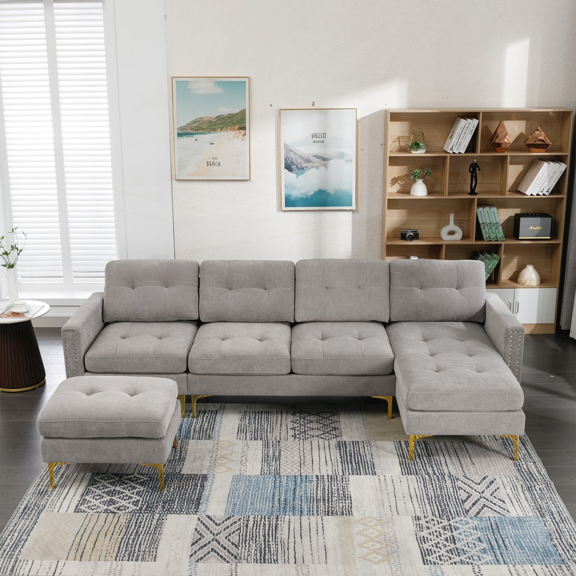 110inch L-Shape Convertible Sectional Sofa Couch