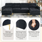 110inch L-Shape Convertible Sectional Sofa Couch