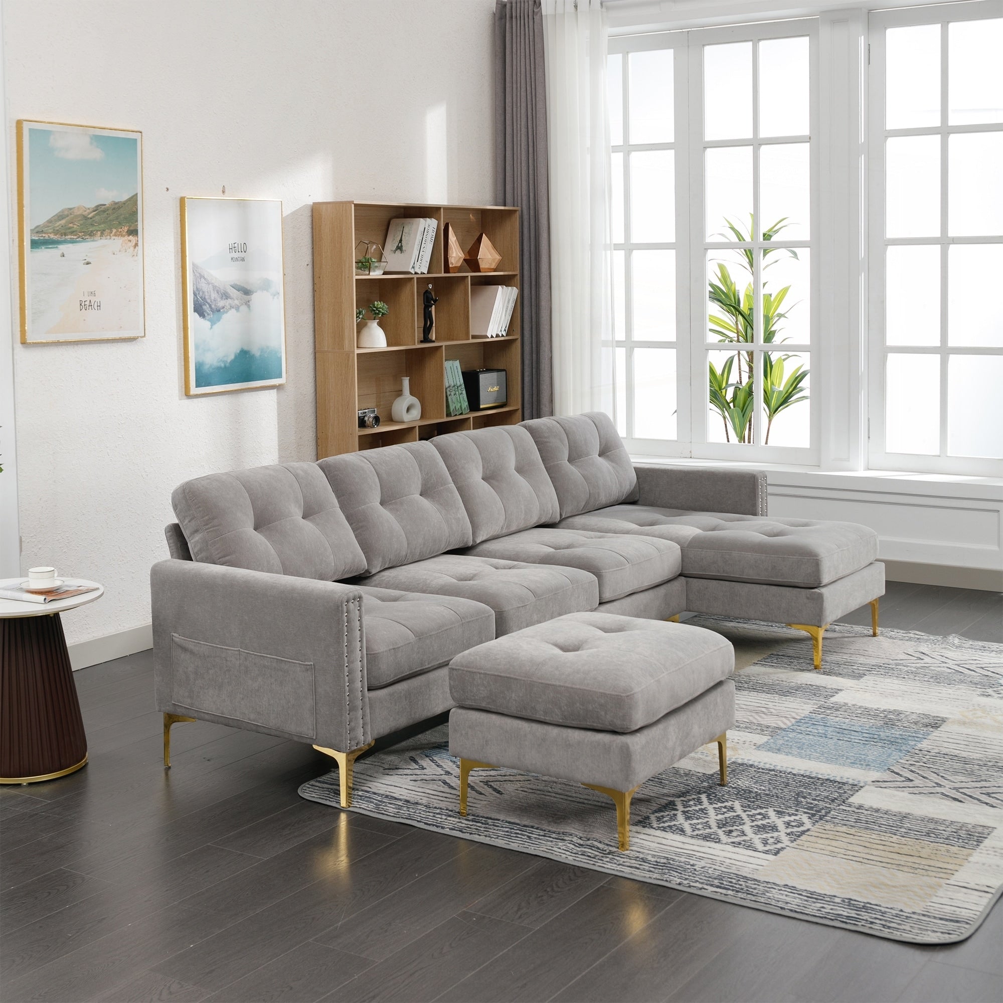110inch L-Shape Convertible Sectional Sofa Couch