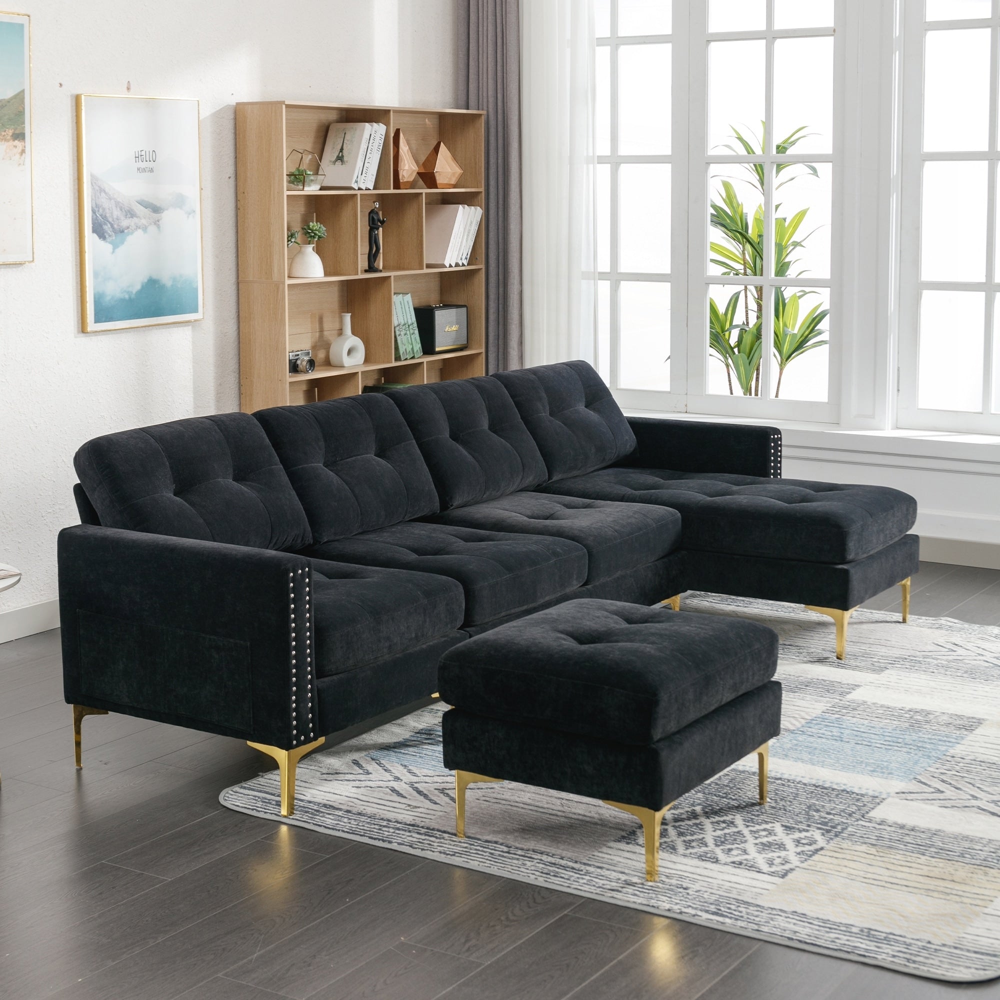 110inch L-Shape Convertible Sectional Sofa Couch