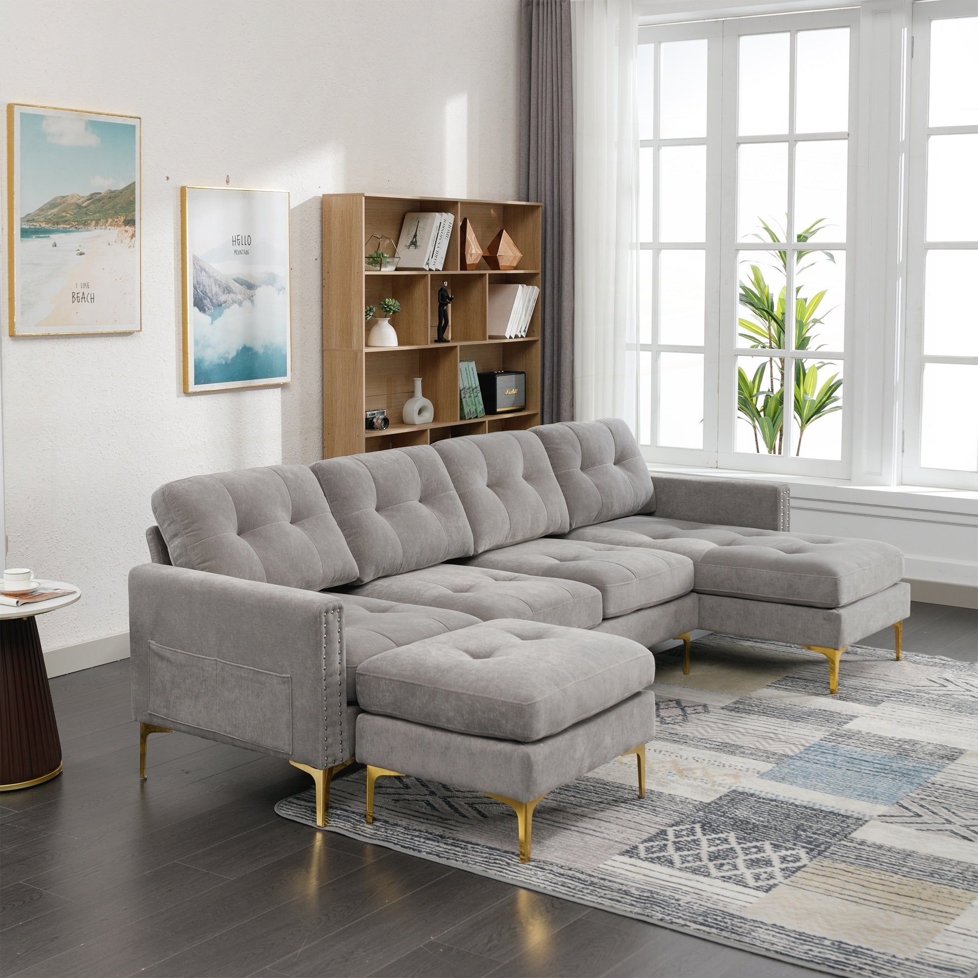 110inch L-Shape Convertible Sectional Sofa Couch