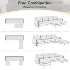 110inch L-Shape Convertible Sectional Sofa Couch