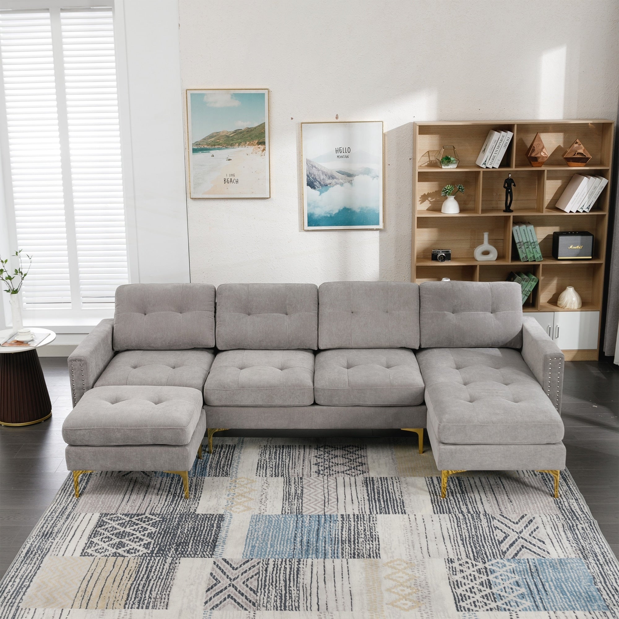 110inch L-Shape Convertible Sectional Sofa Couch