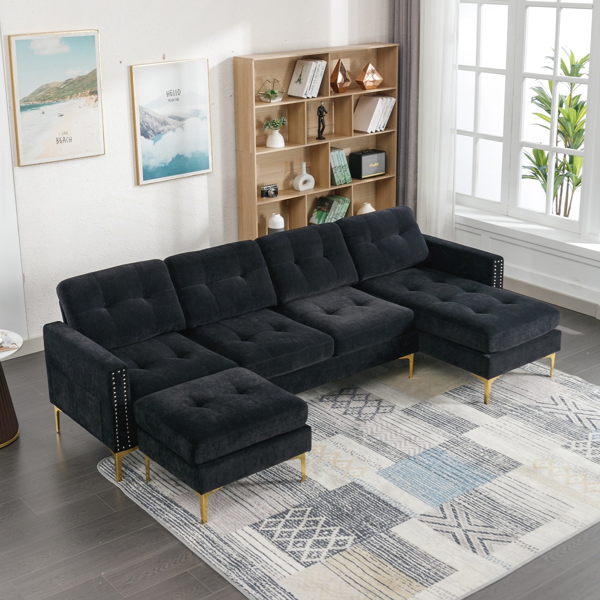 110inch L-Shape Convertible Sectional Sofa Couch