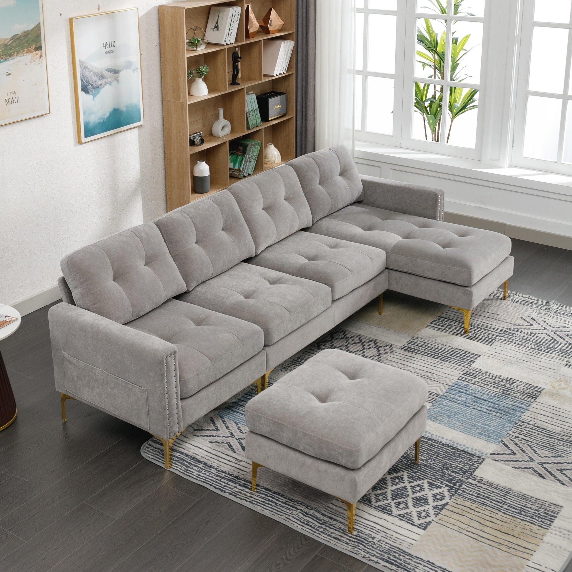 110inch L-Shape Convertible Sectional Sofa Couch