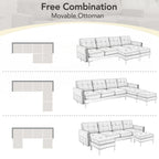 110inch L-Shape Convertible Sectional Sofa Couch