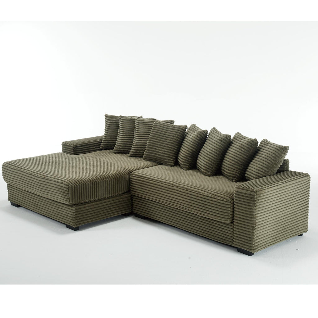 111.4 Green flannelette sofa, elegant shelter choice - living room, bedroom, office ideal companion