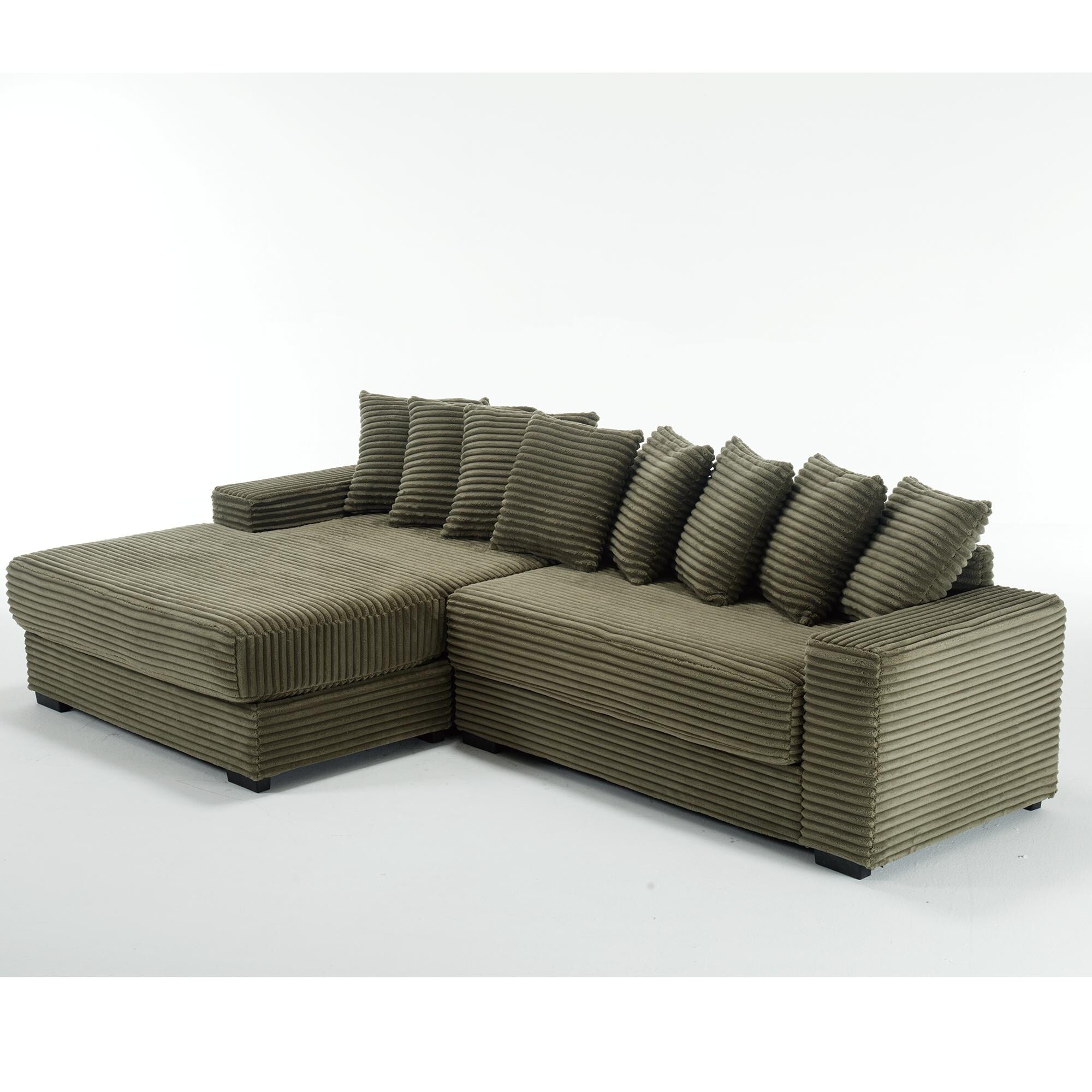 111.4 Green flannelette sofa, elegant shelter choice - living room, bedroom, office ideal companion