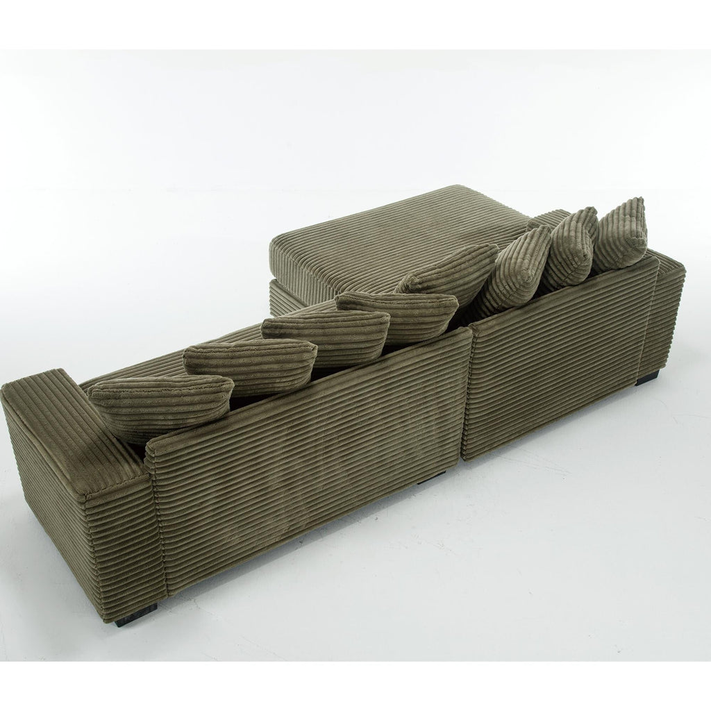 111.4 Green flannelette sofa, elegant shelter choice - living room, bedroom, office ideal companion
