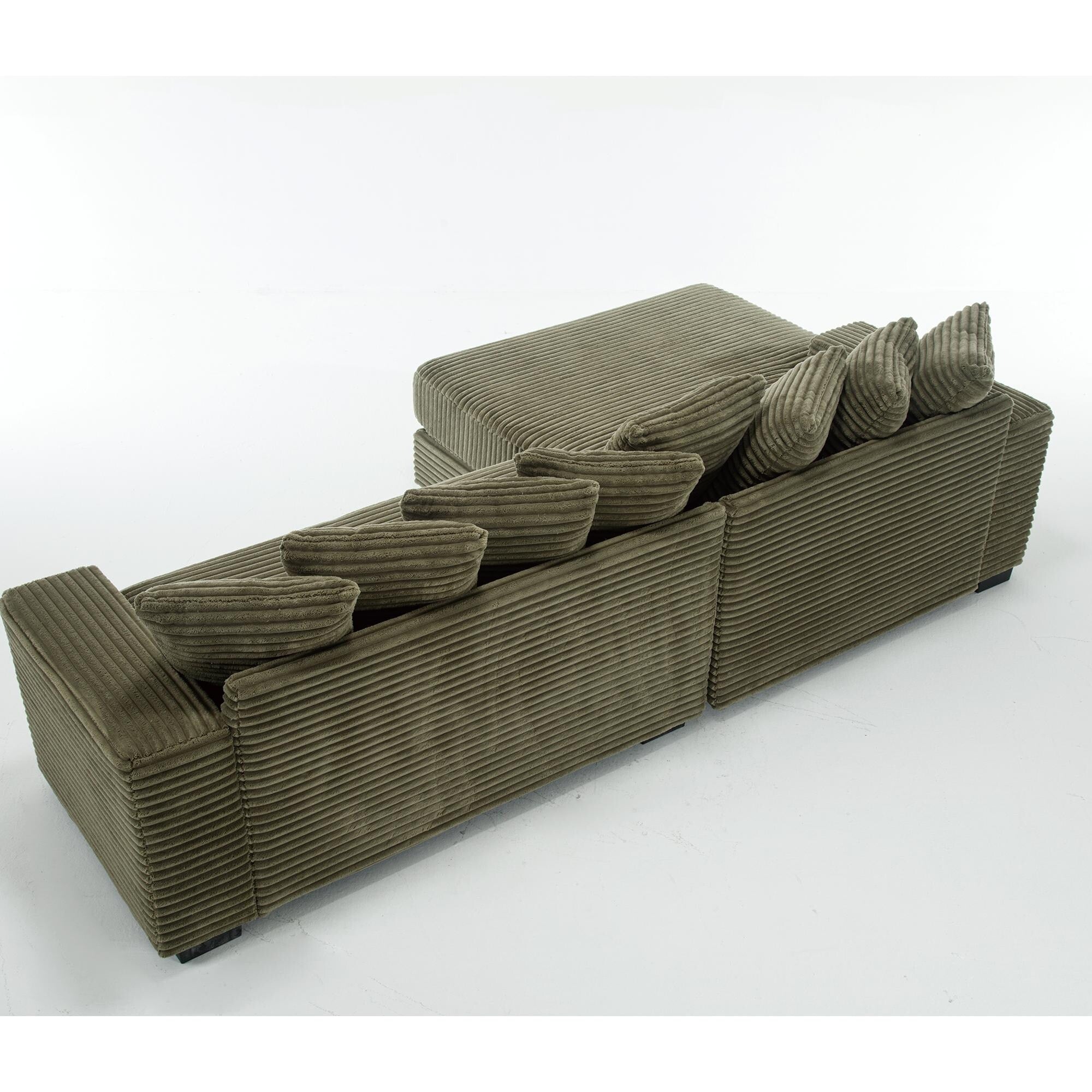 111.4 Green flannelette sofa, elegant shelter choice - living room, bedroom, office ideal companion
