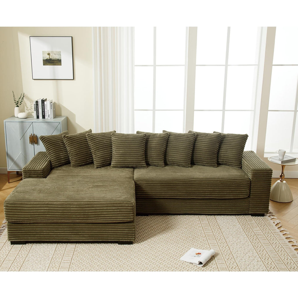 111.4 Green flannelette sofa, elegant shelter choice - living room, bedroom, office ideal companion