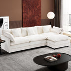 111.4 L-Shaped Cloud Sectional Sofa with Ottoman - 4-Seat Chenille Couch for Living Room
